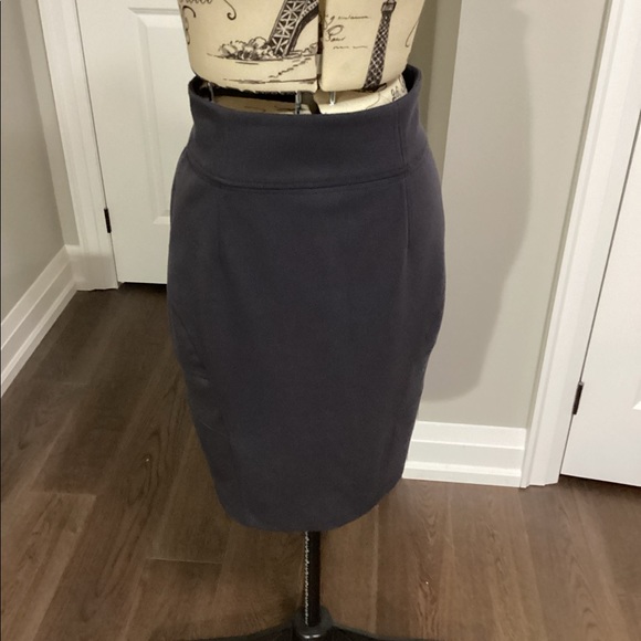 Charcoal Grey Ponte Knit Pencil Skirt - Picture 1 of 7